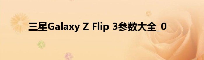 三星Galaxy Z Flip 3参数大全_0